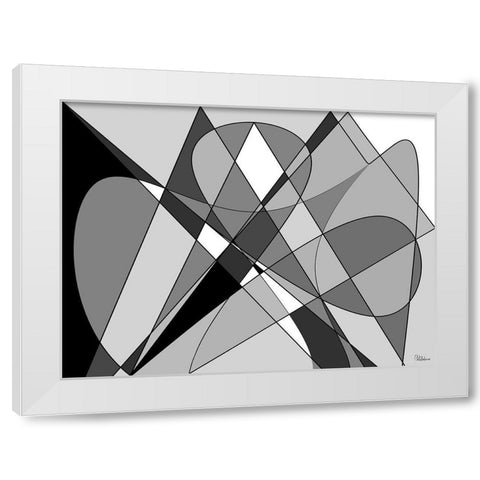 Abstract BW54 White Modern Wood Framed Art Print by Medeiros, Celito