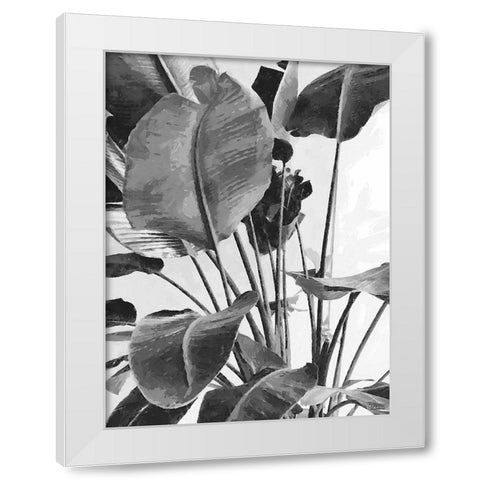 Leaves BW9 White Modern Wood Framed Art Print by Medeiros, Celito