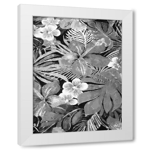 Leaves BW10 White Modern Wood Framed Art Print by Medeiros, Celito