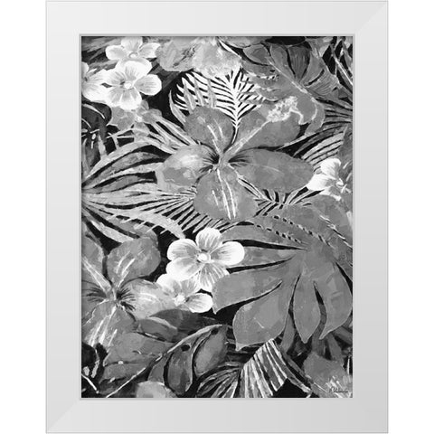 Leaves BW10 White Modern Wood Framed Art Print by Medeiros, Celito