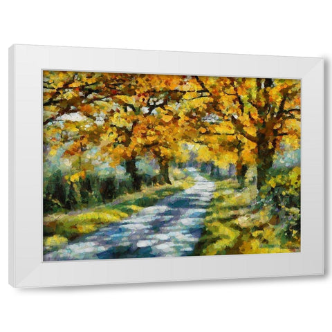 Road in the countryside White Modern Wood Framed Art Print by Medeiros, Celito