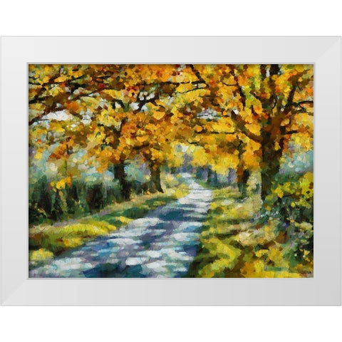 Road in the countryside White Modern Wood Framed Art Print by Medeiros, Celito