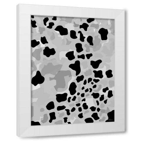 Abstract BW53 White Modern Wood Framed Art Print by Medeiros, Celito
