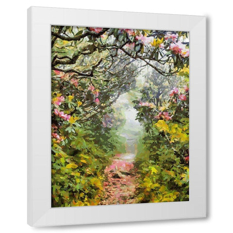 Path under Magnolia Trees White Modern Wood Framed Art Print by Medeiros, Celito