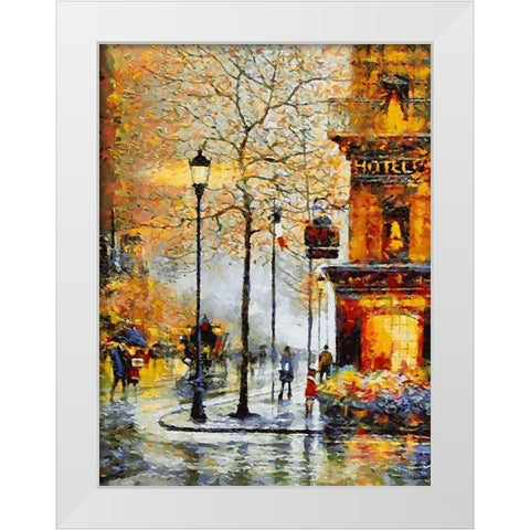Romantic Hotel White Modern Wood Framed Art Print by Medeiros, Celito