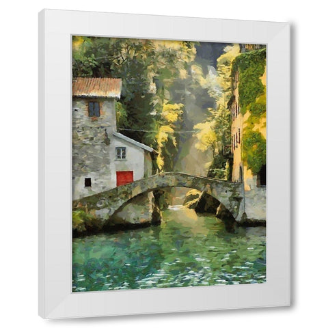Old Stone Bridge White Modern Wood Framed Art Print by Medeiros, Celito