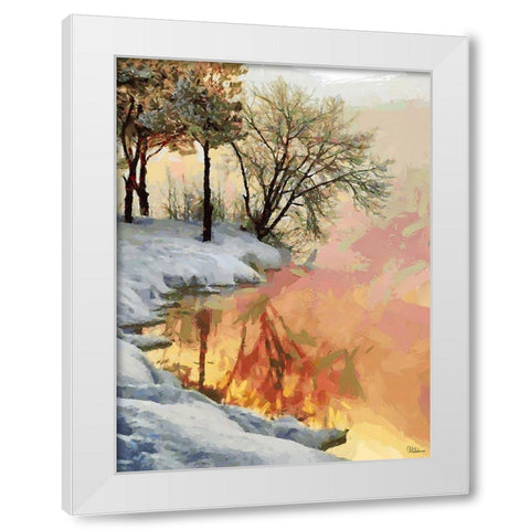 Snow Pond in Winter I White Modern Wood Framed Art Print by Medeiros, Celito