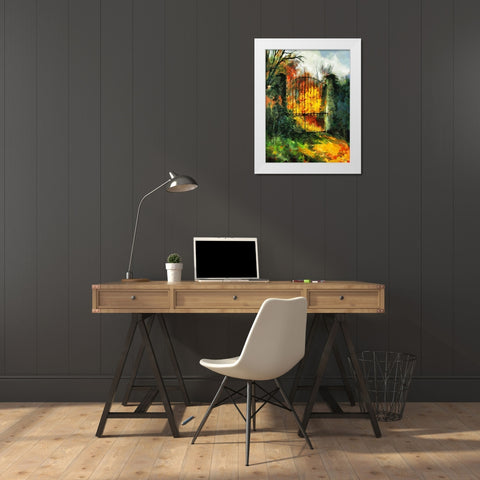 Iron Gate White Modern Wood Framed Art Print by Medeiros, Celito