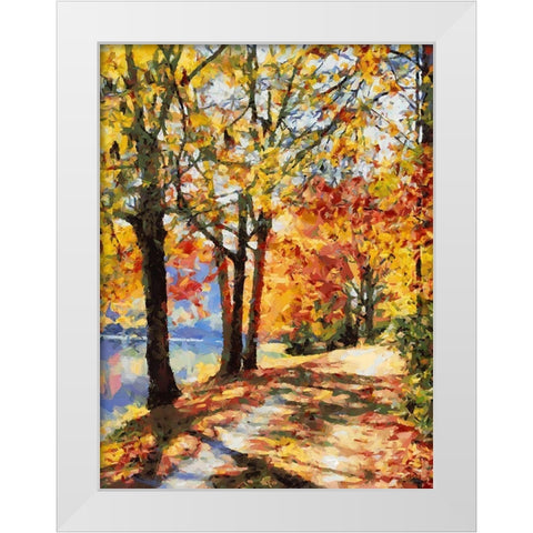 Autumn Way II White Modern Wood Framed Art Print by Medeiros, Celito