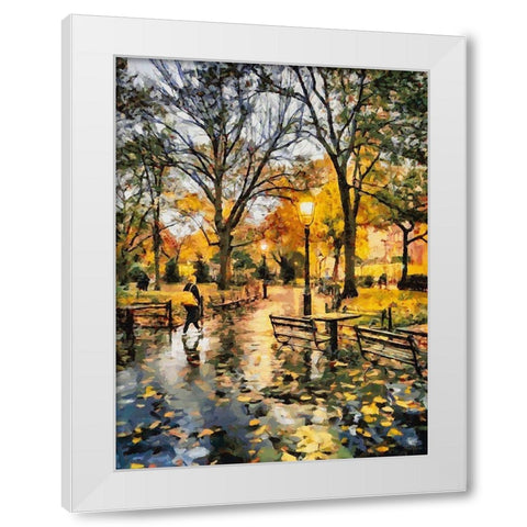 Light in the Park White Modern Wood Framed Art Print by Medeiros, Celito