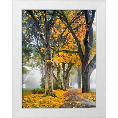 Autumn Way IV White Modern Wood Framed Art Print by Medeiros, Celito