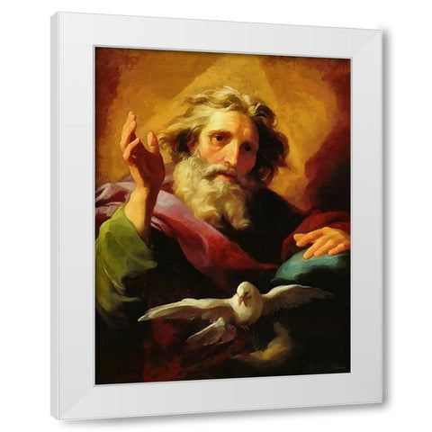 God sens the Holy Spirit White Modern Wood Framed Art Print by Medeiros, Celito