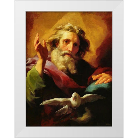 God sens the Holy Spirit White Modern Wood Framed Art Print by Medeiros, Celito