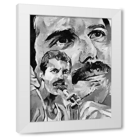 Freddie BW White Modern Wood Framed Art Print by Medeiros, Celito