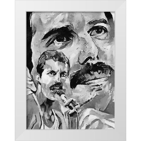 Freddie BW White Modern Wood Framed Art Print by Medeiros, Celito