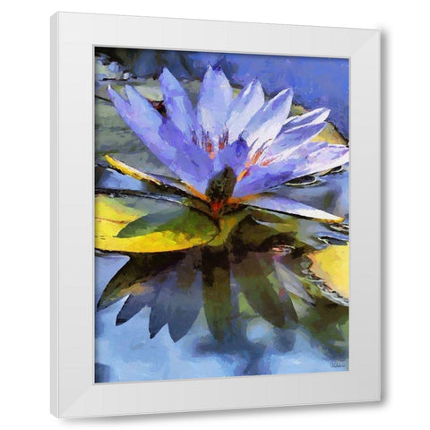 Purple Watterlilly White Modern Wood Framed Art Print by Medeiros, Celito