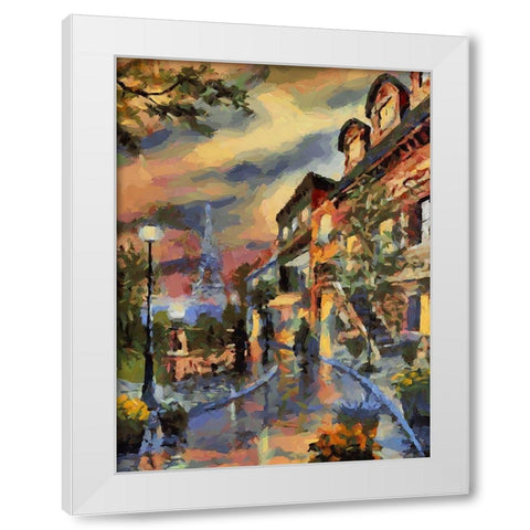 House in Paris White Modern Wood Framed Art Print by Medeiros, Celito