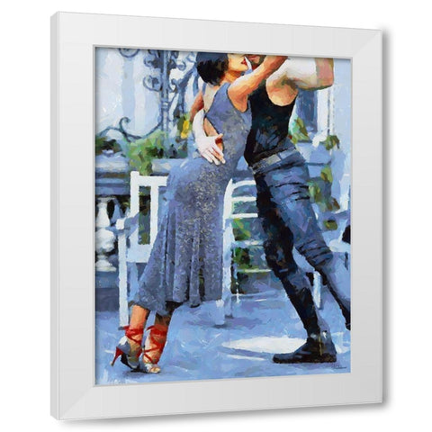Tango V White Modern Wood Framed Art Print by Medeiros, Celito