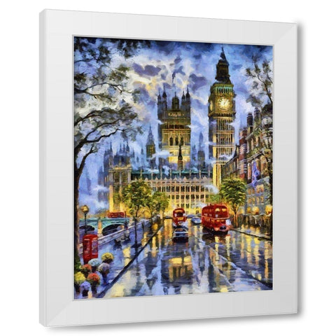 London Variations V White Modern Wood Framed Art Print by Medeiros, Celito