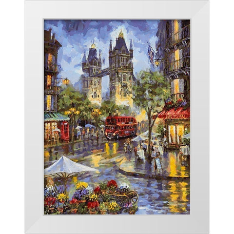 London Variations VII White Modern Wood Framed Art Print by Medeiros, Celito