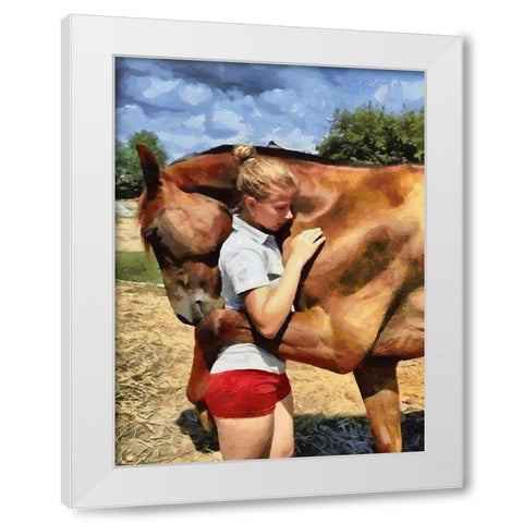 They love each other White Modern Wood Framed Art Print by Medeiros, Celito