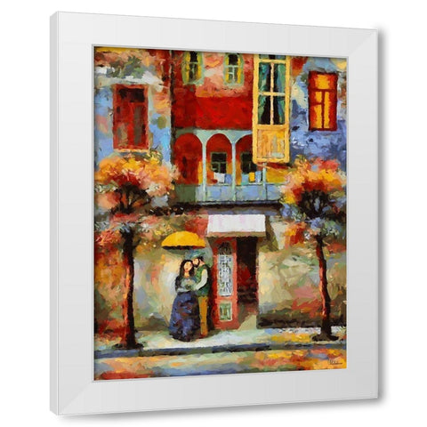 A Date White Modern Wood Framed Art Print by Medeiros, Celito