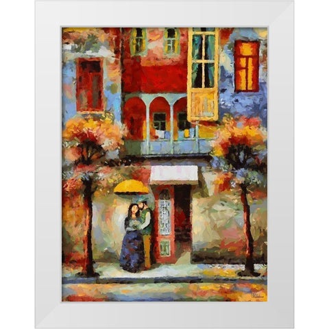 A Date White Modern Wood Framed Art Print by Medeiros, Celito