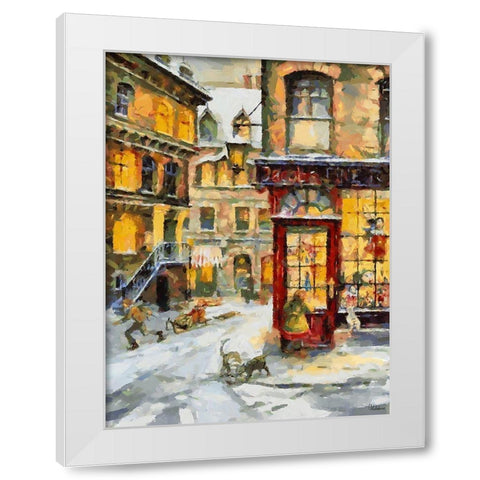 Time before Christmas White Modern Wood Framed Art Print by Medeiros, Celito