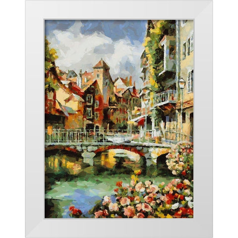 A River in Austria White Modern Wood Framed Art Print by Medeiros, Celito