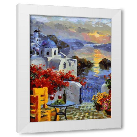 Memories of Santorini VI White Modern Wood Framed Art Print by Medeiros, Celito