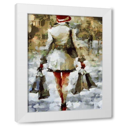 Going home from Shopping White Modern Wood Framed Art Print by Medeiros, Celito