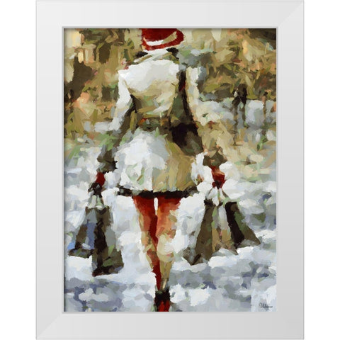 Going home from Shopping White Modern Wood Framed Art Print by Medeiros, Celito
