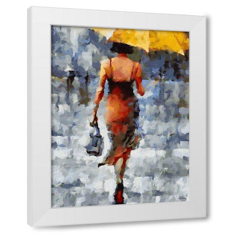 Under Umbrella IV White Modern Wood Framed Art Print by Medeiros, Celito