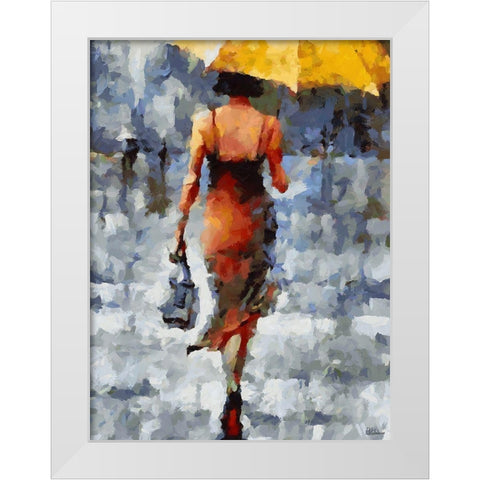 Under Umbrella IV White Modern Wood Framed Art Print by Medeiros, Celito