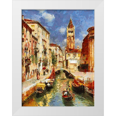 Memories of Venice II White Modern Wood Framed Art Print by Medeiros, Celito