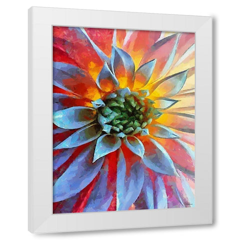 Flower in Red II White Modern Wood Framed Art Print by Medeiros, Celito