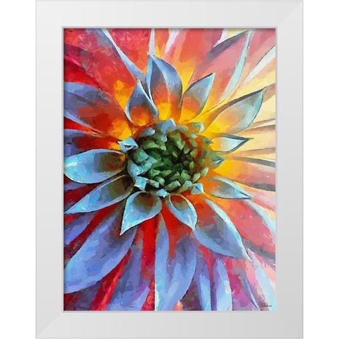 Flower in Red II White Modern Wood Framed Art Print by Medeiros, Celito