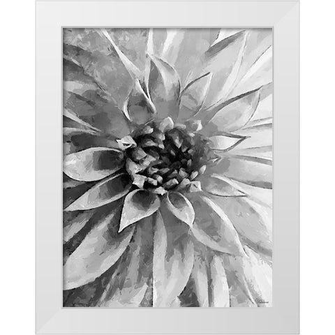 Leaves BW12 White Modern Wood Framed Art Print by Medeiros, Celito