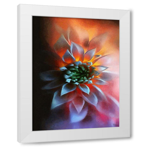 Flower in Red III White Modern Wood Framed Art Print by Medeiros, Celito