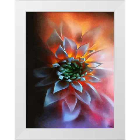 Flower in Red III White Modern Wood Framed Art Print by Medeiros, Celito