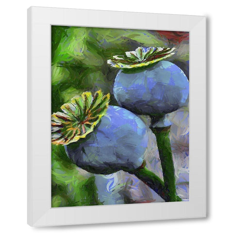 Ripe Poppies II White Modern Wood Framed Art Print by Medeiros, Celito