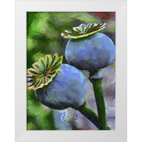 Ripe Poppies II White Modern Wood Framed Art Print by Medeiros, Celito