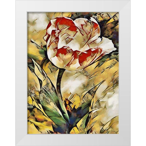 Tulip other way White Modern Wood Framed Art Print by Medeiros, Celito