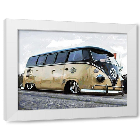 Good Old VW Van II White Modern Wood Framed Art Print by Medeiros, Celito
