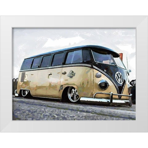Good Old VW Van II White Modern Wood Framed Art Print by Medeiros, Celito
