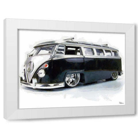 Good Old VW Van III White Modern Wood Framed Art Print by Medeiros, Celito