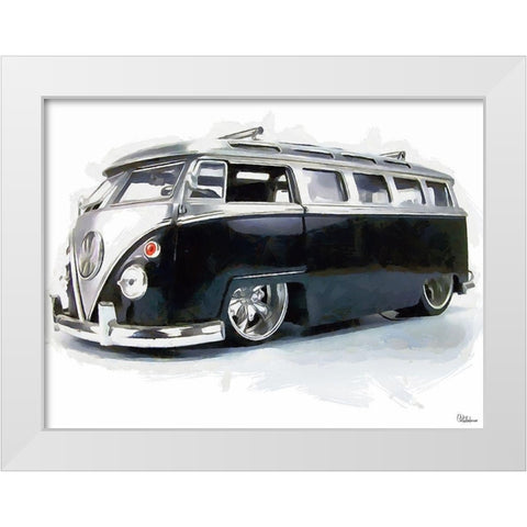 Good Old VW Van III White Modern Wood Framed Art Print by Medeiros, Celito