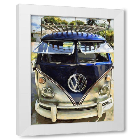 Good Old VW Van VII White Modern Wood Framed Art Print by Medeiros, Celito