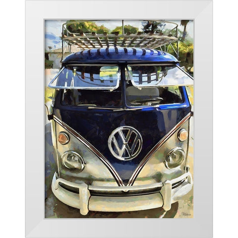 Good Old VW Van VII White Modern Wood Framed Art Print by Medeiros, Celito