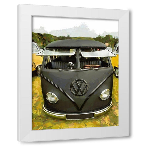 Good Old VW Van VIII White Modern Wood Framed Art Print by Medeiros, Celito